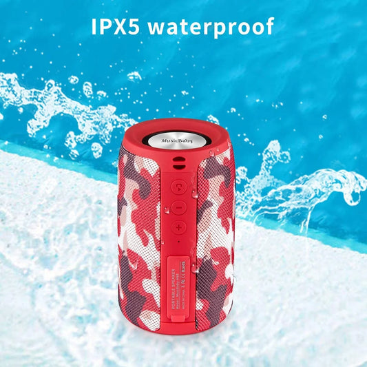 Bluetooth Speaker, Bluetooth Speakers,Outdoor, Portable,Waterproof,Wireless Speakers,Dual Pairing, Bluetooth 5.0,Loud Stereo,Booming Bass,1500 Mins Playtime for Home,Party (Red, M68)